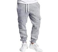 Southpole Herren 1570 Basic Active Sweatpants Fleece Jogger, Meliert, Grau, X-Klein