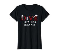 Souvenir zum Strandtauchen in Catalina Preisgünstiges Grafik-T-Shirt, Damen, Schwarz, S