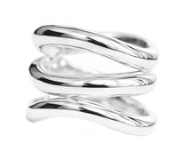 Sovats 925 Sterling Silber Triple Wave Ring, moderner offener Wickelring, Statement Band für Damen