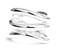 Sovats 925 Sterling Silber Triple Wave Ring, moderner offener Wickelring, Statement Band für Damen