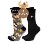 soxo Capybara Socken Damen Geschenke Für Männer Herren Bunte Lustige Socks Geschenk Für Frauen 40-45 Capybara Bier 2 Paar