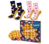 soxo Cupcake Eis Damen Socken Geschenke Frauen Lustige Geschenk Bunte Damensocken 35-40 Waffle 2 Paar