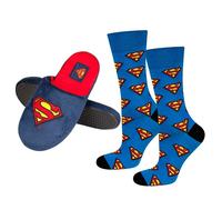 soxo DC Comics Superman Hausschuhe Herren Cozy Slipper Lustig Pantoletten 41/42 Superman Hausschuhe + Socken 40-45