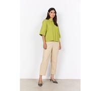 Hemdbluse SOYACONCEPT "SC-NETTI 118", Damen, Gr. L, split pea, Web, Obermaterial: 53% Polyester, 47% Baumwolle, gepflegt, unifarben, bequem hüftlang, Rundhals, weit, Blusen Hemdbluse, mit 3/4 Arm (498