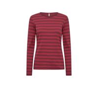 Soyaconcept Damen Langarmshirt SC-IRIDI 1 – gestreift, Rundhals, Single Jersey, Rot combi XL