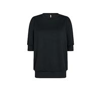 Kurzarmbluse SOYACONCEPT "SC-BANU 83", Damen, Gr. L, schwarz, Sweatware, Obermaterial: 48% Modal, 48% Polyester, 4% Elasthan, unifarben, regular fit normal, Rundhals, Rippbündchen, Blusen, aus Viskose