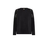 SOYACONCEPT Damen Sweatshirt SC-Banu 257 mit Spitzenverzierungen, Rundhals, Langarm,Black, Größe M