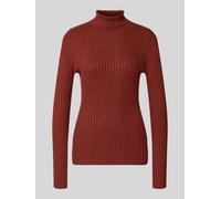 Soyaconcept Rollkragenpullover mit Rippstrickstruktur in Bordeaux, Größe XL