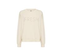 Sweatshirt SOYACONCEPT "SC-BANU 291", Damen, Gr. XL, cream, angeraute Sweatware, Obermaterial: 48% Modal, 48% Polyester, 4% Elasthan, unifarben, Basic normal, Rundhals, angeschnitten Rippbündchen, Swe