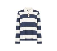 Langarm-Poloshirt SOYACONCEPT "SC-BARNI 48", Damen, Gr. XL, navy combi, Jersey, Obermaterial: 48% Modal, 48% Polyester, 4% Elasthan, geringelt, gestreift, regular fit normal, Rundhals, Shirts (4698015