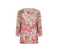 Shirtbluse SOYACONCEPT "SC-FELICITY AOP 536", Damen, Gr. M, rapture rose combi, Web, Obermaterial: 50% Baumwolle, 50% Viskose, gemustert, normal, V-Ausschnitt, Blusen, normale Passform, aus Baumwollmi