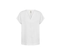 Kurzarmbluse SOYACONCEPT "SC-INA 51", Damen, Gr. L, weiß, Web, Obermaterial: 55% Leinen, 45% Viskose, unifarben, normal, V-Ausschnitt, Blusen, Viskosemischung mit Leinen (45053920-L) weiß