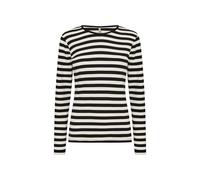 Langarmshirt SOYACONCEPT "SC-IRIDI 1", Damen, Gr. M, schwarz (schwarz combi), Single Jersey, Obermaterial: 94% Baumwolle, 6% Elasthan, gestreift, modisch, normal, Rundhals, Langarm, Shirts (89698304-M