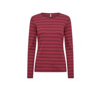 Langarmshirt SOYACONCEPT "SC-IRIDI 1", Damen, Gr. L, rot combi, Single Jersey, Obermaterial: 94% Baumwolle, 6% Elasthan, gestreift, modisch, Rundhals, Langarm, Shirts (28455033-L) rot combi