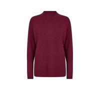 Stehkragenpullover SOYACONCEPT "SC-KANITA 4", Damen, Gr. XXL, dunkelrot mel, Strick, Rippstrick, Obermaterial: 50% Viskose, 27% Polyester, 23% Nylon, meliert, modisch, hüftlang, Langarm Rippstrickbünd