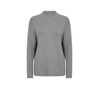 Soyaconcept Strickpullover mit gerippten Abschlüssen Modell 'KANITA' in Mittelgrau Melange, Größe M