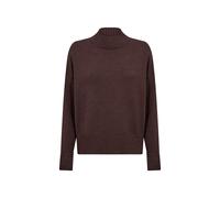 Strickpullover SOYACONCEPT "SC-KANITA 41", Damen, Gr. M, chocolate plum melange, Strick, Obermaterial: 50% Viskose, 27% Polyester, 23% Nylon, meliert, normal, hoch geschlossener Ausschnitt, Rippstrick