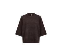 Rundhalspullover SOYACONCEPT "Soya Concept Sweater SC-ORLEAN", Damen, Gr. L, braun (98980 chocolate plum melange), Obermaterial: 74% Polyacryl, 24% Polyester - PES, 2% Elasthan, Pullover Rundhalspullo