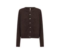 Strickjacke SOYACONCEPT "SC-ORLEAN 2", Damen, Gr. L, chocolate plum melange, Strick, Obermaterial: 74% Polyamid, 24% Polyester, 2% Elasthan, meliert, normal, Rundhals, Strickjacken Strickjacke, Materi