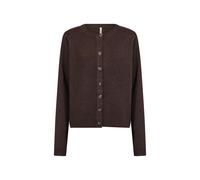 Strickjacke SOYACONCEPT "SC-ORLEAN 2", Damen, Gr. M, chocolate plum melange, Strick, Obermaterial: 74% Polyamid, 24% Polyester, 2% Elasthan, meliert, normal, Rundhals, Strickjacken Strickjacke, Materi