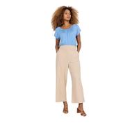 Soyaconcept Wide Leg Stoffhose mit verkürztem Schnitt Modell 'Siham' in Beige, Größe L