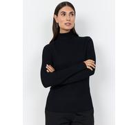 Rollkragenpullover SOYACONCEPT "SC-DOLLIE 483", Damen, Gr. M, schwarz (9999 schwarz), Rippstrick, Obermaterial: 75% Viskose, 25% Nylon, unifarben, figurbetont hüftlang, Rundhals, Pullover Rollkragenpu