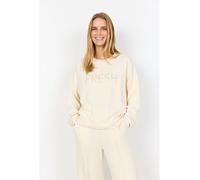 Sweatshirt SOYACONCEPT "SC-BANU 291", Damen, Gr. M, cream, angeraute Sweatware, Obermaterial: 48% Modal, 48% Polyester, 4% Elasthan, unifarben, Basic normal, Rundhals, angeschnitten Rippbündchen, Swea