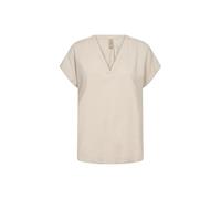 Soyaconcept Kurzarmbluse SC-INA 51 Damen V-Ausschnitt 55% Leinen/45% Viskose Sand Gr. M