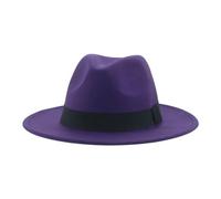 SOYNIA Fedora Trilby Filzhut Hut Hüte Für Frauen Fedora-Damenhüte Für Männer Formelle Hochzeitsdekoration Damenhut 59-61 cm (XL) Lila