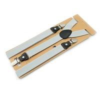 SOYNIA Hosenträger Suspender 3-Clip Hosenträger Für Erwachsene Unisex Y-Förmige Monochrome Hosenträger Mit Verlängertem Verdicktem Hosenträger Riemen Silbergrau