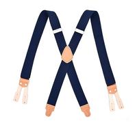 SOYNIA Hosenträger Suspender Herren 6-Clip X-Förmiger Elastischer Knopf Für Erwachsene Gurt Kreuz Herren Gurt Clip Marineblau