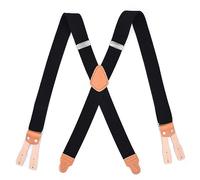 SOYNIA Hosenträger Suspender Herren 6-Clip X-Förmiger Elastischer Knopf Für Erwachsene Gurt Kreuz Herren Gurt Clip Schwarz