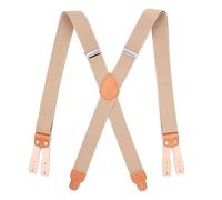 SOYNIA Hosenträger Suspender Herren 6-Clip X-Förmiger Elastischer Knopf Für Erwachsene Gurt Kreuz Herren Gurt Clip Beige