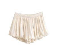 SOYNIA Hübscher Rock Damen Casual Mode Einfach Drapieren Blume Knospe Rock Hose L Beige