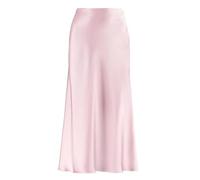 SOYNIA Hübscher Rock Damen Rock Mit Hoher Taille Einfarbiger Langer Satinrock Für Reisen Strand Shopping L Rosa