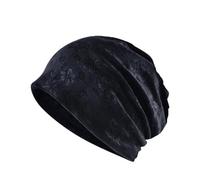 SOYNIA Mütze Beanie Hut Damen Mütze Samt Mützen Damen Schädel Lässig Outdoor Ski Kappen Blumen Kragen Schal Für Frauen Warme Mütze Schwarz