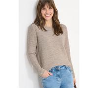 Cecil Strickpullover Damen Rundhals gemustert 75% Baumwolle 25% Polyester XXL light macchiato