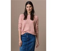 Cecil Strickpullover Damen Gr. L (42) orange – gemustert, Rundhals, 75% Baumwolle, 25% Polyester