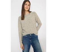 Strickpullover CECIL, Damen, Gr. L (42), bamboo grün melange, Web, 70% Baumwolle, 30% Polyester, gemustert, comfort fit normal, U-Boot-Ausschnitt, Rippbündchen, Pullover Strickpullover, mit U-Boot-Aus