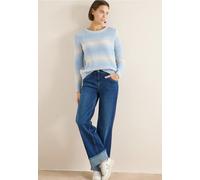 Strickpullover CECIL, Damen, Gr. M (40), blau (fountain blau melange), Web, 58% Baumwolle, 34% Polyacryl, 8% Polyester, unifarben, comfort fit normal, Rundhals, Bündchen, Pullover Strickpullover, im s