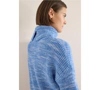 Rollkragenpullover CECIL, Damen, Gr. XS (36), fountain blau, Web, 39% Baumwolle, 32% Polyester, 24% Polyacryl, 5% Nylon, unifarben, comfort fit normal, Bündchen, Pullover Rollkragenpullover, mit Stric