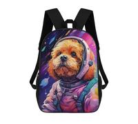 Space Pup Adventure -48 17inch Schulrucksack, 3D-gedruckt, Kinderrucksack, Modisch, Lässig, Ideal Für Reisen Und Schulkinder