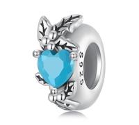 Spacer-Charm, 925er-Sterlingsilber, Clip-Stopper, Charm, Blume, Mutter, Geburtsstein, DIY, Frauen, Liebe, Familie, Weihnachten, für Pandora-Charm-Armband, Eine Größe, Sterling-Silber, Zirkon