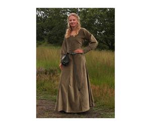 Spätmittelalter-Kleid Isabell Samt Cotehardie Grün Größe M