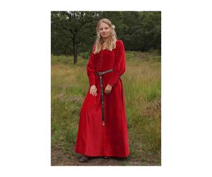 Spätmittelalter-Kleid Isabell Samt Cotehardie Rot