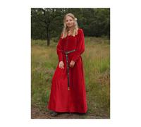 Spätmittelalter-Kleid Isabell Samt Cotehardie Rot Größe M