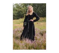 Spätmittelalter-Kleid Isabell Samt Cotehardie Schwarz Größe L