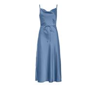 Spaghettikleid Y.A.S "YASTHEA STRAP LONG DRESS S. NOOS", Damen, Gr. 42, N-Gr, blau (ashleigh blau), Web, Obermaterial: 100% Polyester, unifarben, wadenlang, Wasserfallausschnitt, Kleider Spaghettiklei