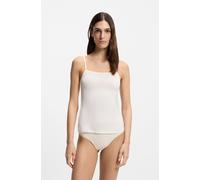 Spaghettitop BOSS, Damen, Gr. XXL, open weiß 119, Jersey, Obermaterial: 95% Viskose, 5% Elasthan, slim fit normal, Rundhals, Tops, aus Stretch-Jersey mit verstellbaren Riemchen (15502805-XXL) open wei