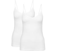 Spaghettitop CALIDA "Benefit Women", Damen, Gr. L (48/50), weiß, Single Jersey, Obermaterial: 94% Baumwolle, 6% Elasthan, unifarben, normal hüftbedeckend, V-Ausschnitt, Tops Spaghettitop, V-Ausschnitt